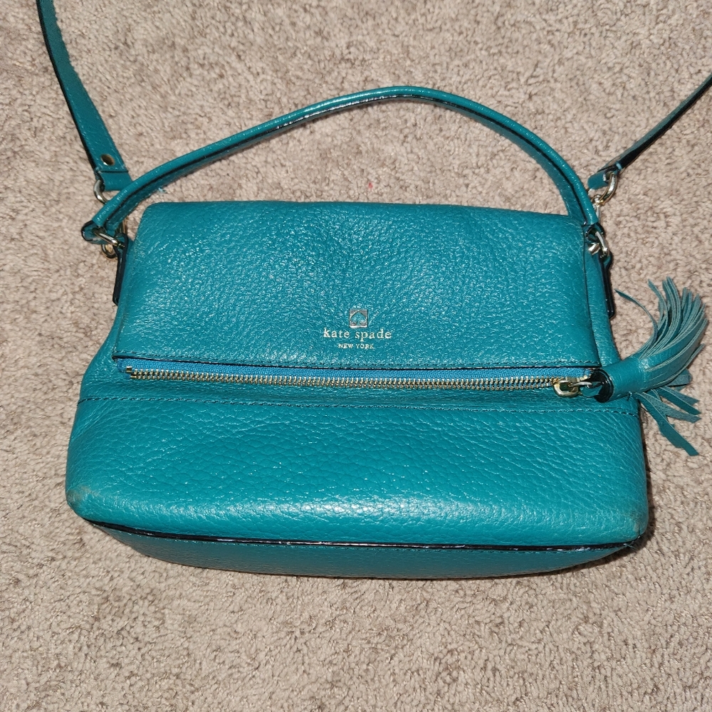 Kate Spade Southport Avenue Maria Crossbody- Foldover Purse Teal